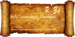Rózsahegyi Zsombor névjegykártya